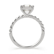Renata Emerald Cut Solitaire Rope Engagement Ring Setting - Nivetta